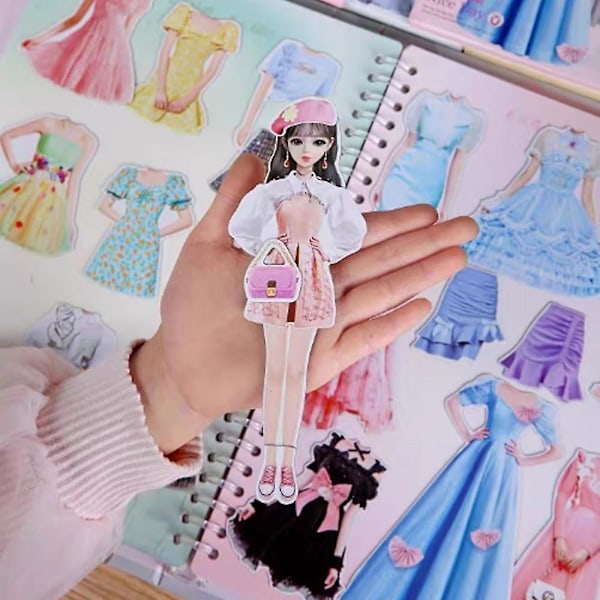 Magneettinen prinsessapuku Paper Doll Magnet Dress Up -pelit Playset -lelut lapsille Tytöille lahjat C