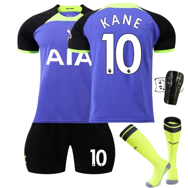 22-23 Tottenham Hotspur borta lila nr 10 Kane 7 Son Heung-min 9 Richarlison 17 Romero fotbollsdräkter set No. 10 with socks + protective gear #22