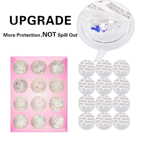 Nagelkonst Glitter Chunky Paljetter Iridescent Mermaid Flakes Ultra Tunna Spetsar Färgglada Blandade Paljetter För Hår