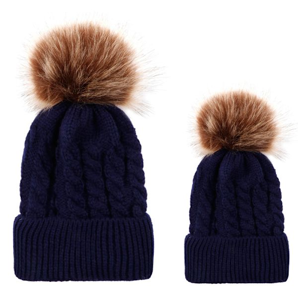 Trendikäs päähine Naisten hattu Talvihattu - Neulehattu Navy aikuinen Navy adult 30*16cm