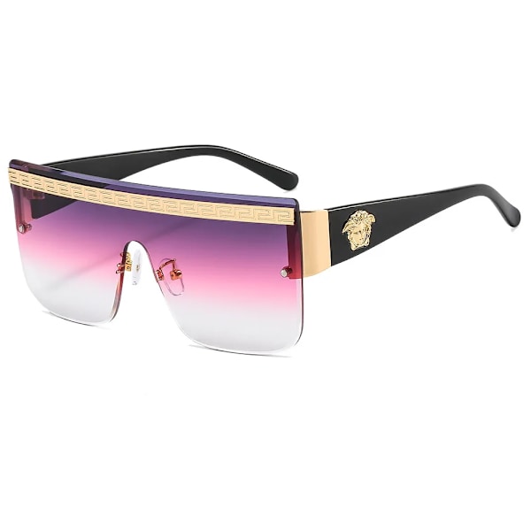 Brändin aurinkolasit Ultra Luxury Aurinkolasit Naisten Ylisuuret Lasit Miesten UV400 Medusa Aurinkolasit 2024 Uudet Design Tuotteet Purple Fashion Sunglasses