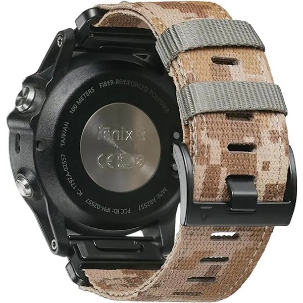 22 26mm Nylon Militærrem For GARMIN FENIX7 7X PRO 6 6X Myk Slitesterk Rem Kasse For 965 Instinct Utskifting Camouflage brown