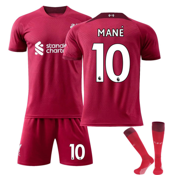 Säsong 22-23 Liverpool hemma nr 11 Salah tröja nr 10 Mane fotbollsdräkt nr 4 Van Dijk Size 10 with socks Children's size 26