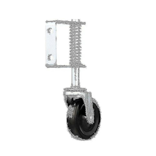 10 cm tunga gummihjul med fjäderbelastad grindport, hjul med fjäder, hjul för grindport (1 st, svart) av Yaying