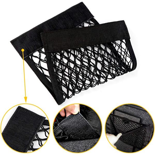 Opbevaringsnet, 2 stk. Bilopbevaring Mesh Bag Organizer til flasker Gro