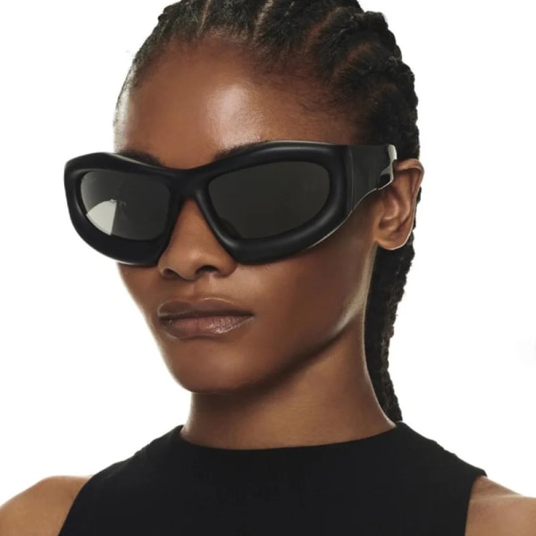 2024 Muotia Y2K Aurinkolasit Musta Punainen Wrap Around Aurinkolasit Paksut Kehykset Hip Hop Steampunk Ylisuuret Aurinkolasit C6