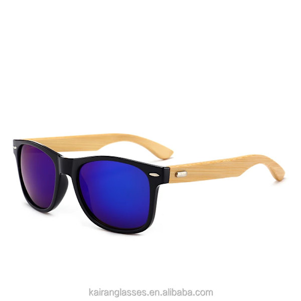 Classicbrand logo 2140M  Bamboo temple shades  Unisex Vintage Bamboo aurinkolasit C6 Black/silver mirror