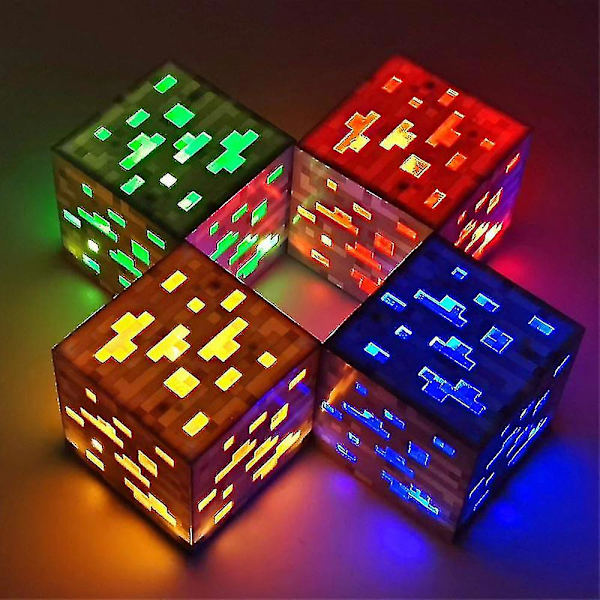 Minecraft lysende sten lommelygte diamant malm sikker til at holde grisene væk natlys minearbejder lampe fans gave Ed