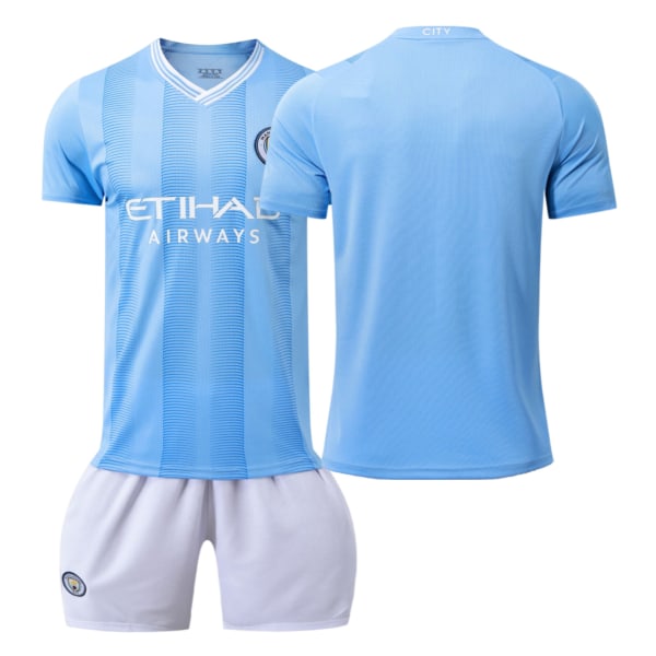 23-24 Champions League-version Manchester City fodboldtrøjesæt nr. 9 Haaland 47 Foden 17 De Bruyne nr. 8 trøjesæt No home number XL