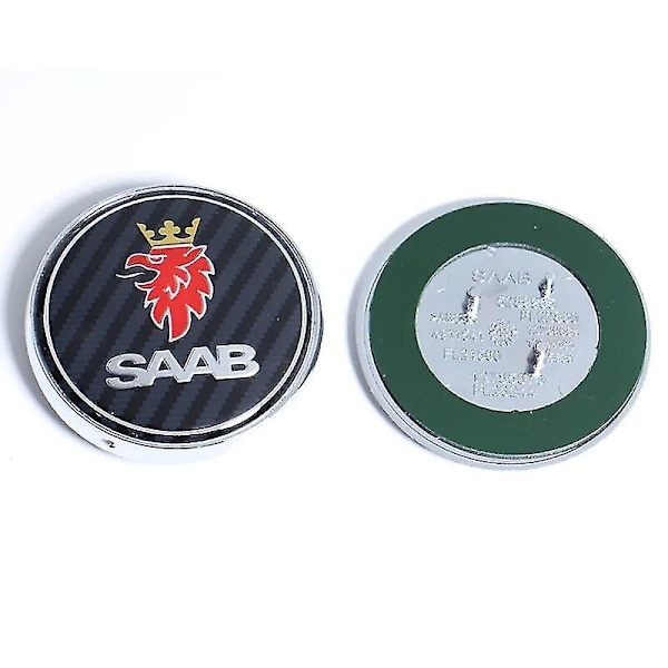 68 mm 2 3-nastainen Saab-auton etulokas, konepellin, takaluukun ja puskurin merkki Saab 9 3 9 5 9-3 9-5 Saab-merkin tarra, lisävarusteet Yal Front Carbon