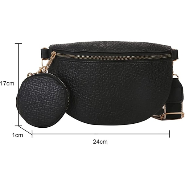 Bumbag Fanny Pack för kvinnor, Vattentät PU Läder bumbags