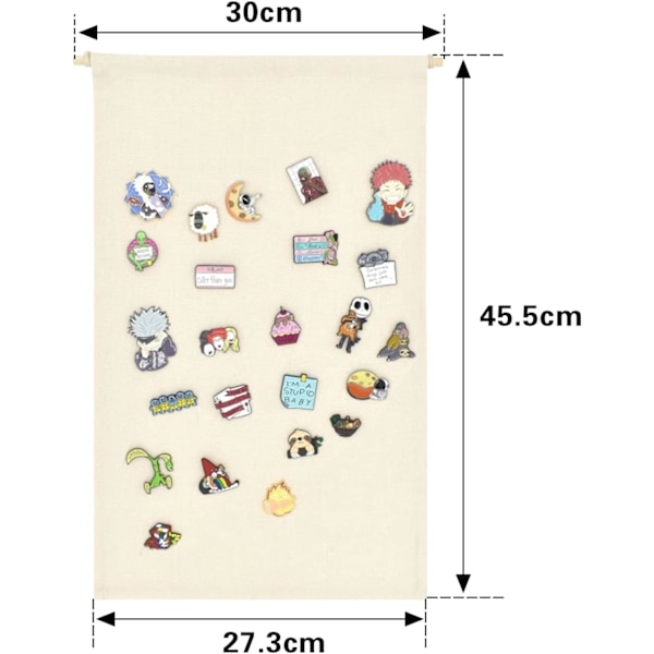 ginging Brosch Smyckeskrin Canvas Display Stativ Emallj Pin Display Banner Hållare Örhängen Halsband Glitter Pin Samling Organizer ( Rectangle Black+White