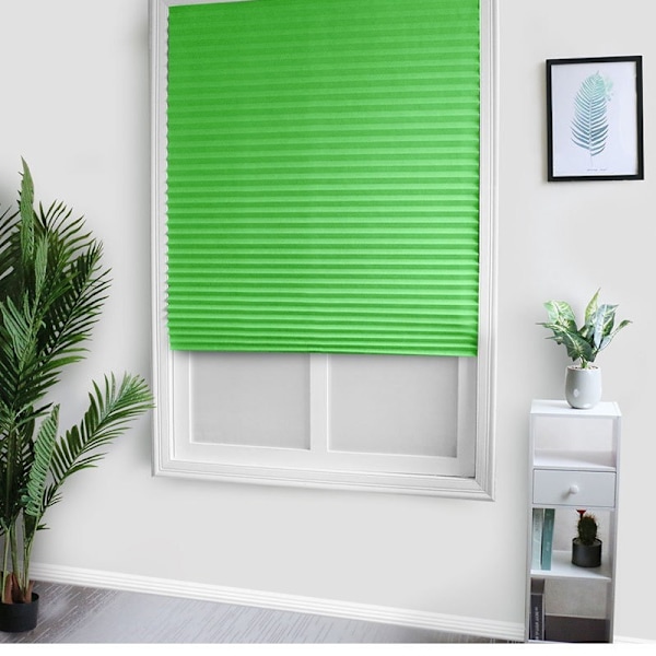 Självhäftande plisségardiner Många storlekar/Färger Enkel montering Konservatorium Grön Green 90*180CM