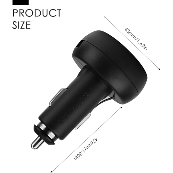 Auton jännitteenmittari, 3 in 1 USB 5V 2A pikalataus, auton digitaalinen jännitteenmittari, lämpömittaripistorasia, 12-24V auton bussikuorma-autoon matkapuhelimen lataukseen