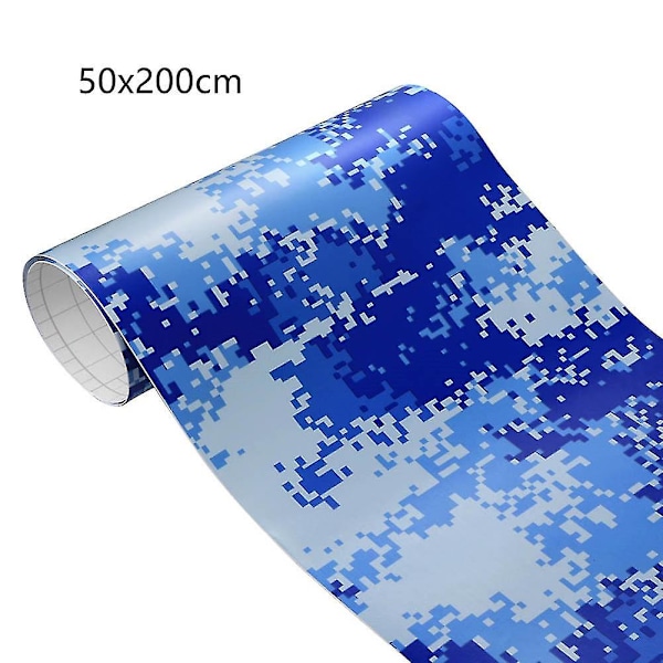 HK Camouflage Camo Vinyl Wrap Tarra Tarra Tarra Kuplaton Auton Itseliimautuva Kalvo Koriste 100cmx30cm Tyyppi 6 Digitaalinen Sininen Digital Blue 50x200cm