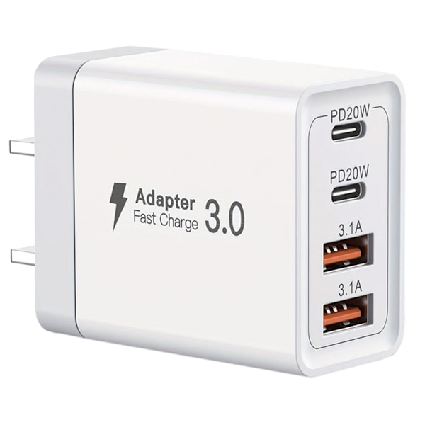 USB-C Snabbladdare, 55W 4-Portars PD Väggladdare för iPhone, Samsung US