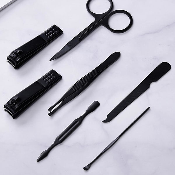 Manikyr Pedikyr Kit Nagelsax Set Fingernaglar & Tårnaglar Sax 7 Stk Vårdverktyg För Män & Kvinnor Med Resväska Style 4