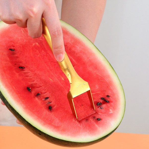 2 i 1 Snabb Vattenmelon Skärare med Gaffel Bärbar Melon Skärare för Sommarfest Magic Color