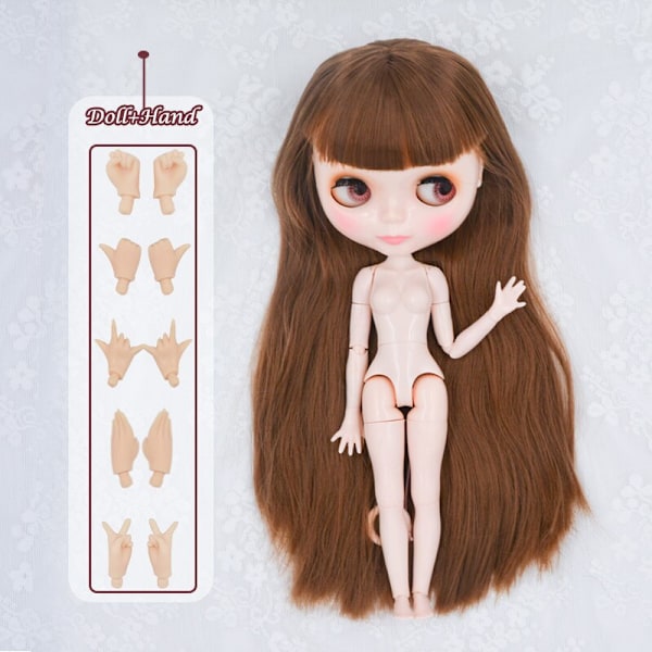 Neo Blyth Doll Anpassad NBL Glansig Ansikte, 1/6 OB24 BJD Blyth Doll Anpassad Blyth Dockor för Flickor, Present för Samling NBL09 HNBL06