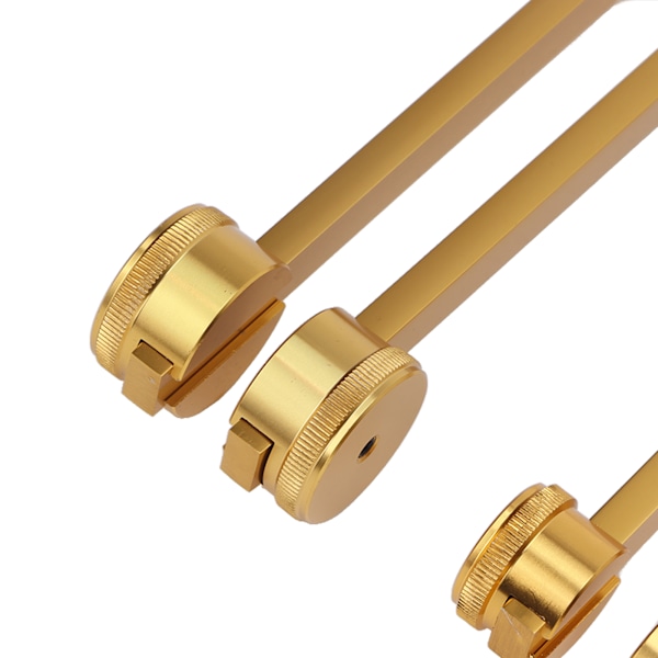 3 st Aluminiumlegering Stämgaffelset 128 256 512Hz Kroppsstämgafflar med Hammare för Ljudhealing Guld