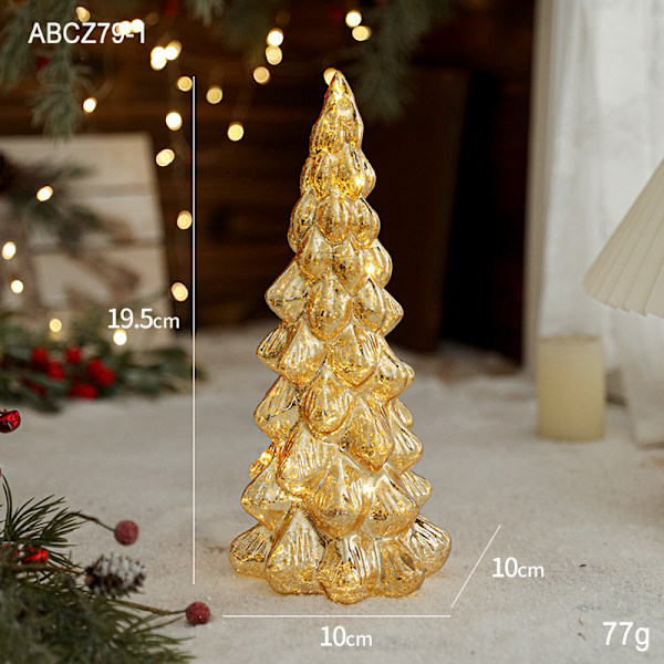 Gyllene Julgransfigurer, Små Resin Julgransdekorationer för Hemmet, Dekorativa Julgranar för Inomhus Dekorationer, Mantel Mittstycken