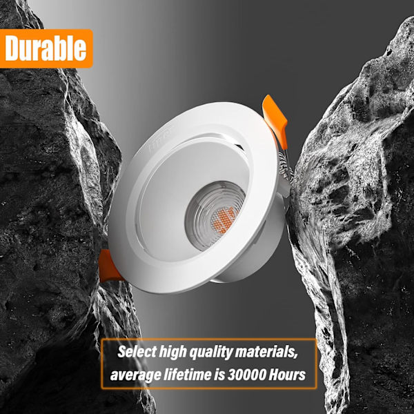 Sett med 4 ekstra flate innfelte LED-spotlights 7W Bad LED-innfelte spotlights Nøytral hvit 4000K 700LM