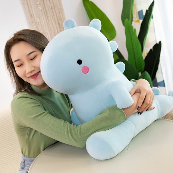 Söta Dinosaur Plyschleksaker, Tjocka Dinosaur Plyschdjur, Mjukt Djur Dino Plushie, Födelsedagspresenter för Barn Flickor Pojkar Blå 12 tum