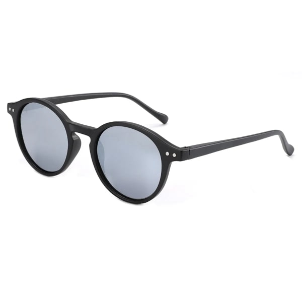 2024 Tyylikkäät pyöreät retro klassiset monityyliset UV 400 polarisoidut tukkuhinnat Aurinkolasit miehille ja naisille mukautettu logo C13 BK/SILVER Polarized HD Shades