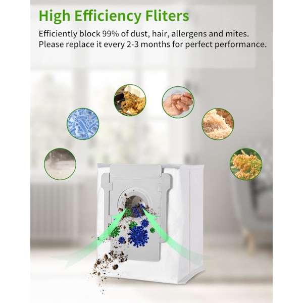 10 Støvsugerposer for iRobot Roomba i7 i7+ i3 i3+ i4 i4+ i6