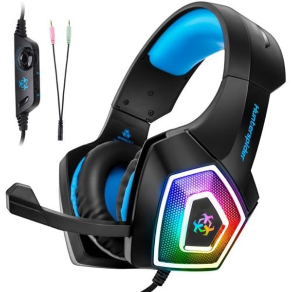 V1 Gaming LED-mikrofonheadset för PS4, PS4 Pro / Slim, Xbox On