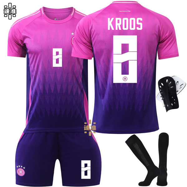 2024 Tyskland udebane nr. 13 Muller EM-trøje 7 Havertz 8 Kroos fodbolduniform børnesæt til drenge No. 13 with socks + protective gear XXXL