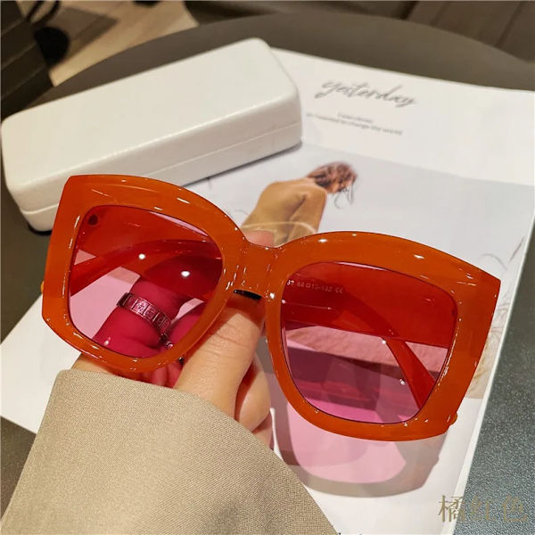 Mukautettu logo karkkiväri violetti punainen sävyt muoti ylisuuret pyöreät aurinkolasit naiset 2024 C6 Oversized Sunglasses