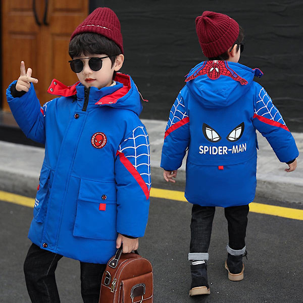 Hämähäkkimies-huppari lapsille lämmin talvitakki Blu Blue 110cm(3-4 years)