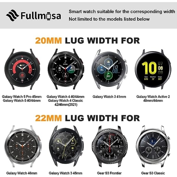 Rem för Samsung Garmin, 22mm klocka för kvinnor