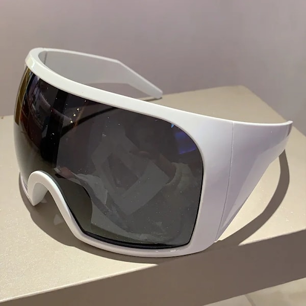 XY9701 Y2K Futuristic Aurinkolasit 2024 Naiset Miehet Ylisuuret Kaarevat Linssit Sävyt Kehykset Muoti Brändi Logo Mukautetut Lasit Tukkumyynti C2 As shown