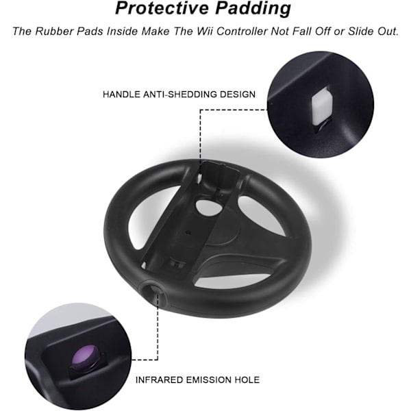 MH-2 * Ratt för Wii (svart), Racing Ratt Joystick