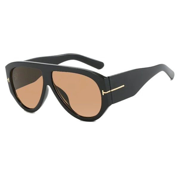 ADE WU KDD9577 Flade Top Pilot Solbriller Fashion Gradient Store Ramme Tudse Solbriller Brede Ben Overdimensionerede Solbriller Til Kvinder C8 pilot