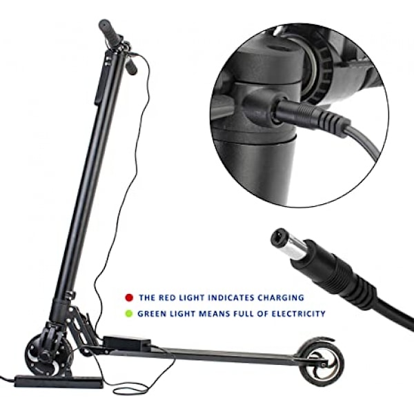 Strømadapter Hunkontakt DC Port Inline-stik til 36V Elektrisk Cykel Lithiumbatteri Oplader, 42V 2A Oplader, Diameter 5,5mm, 2,1mm