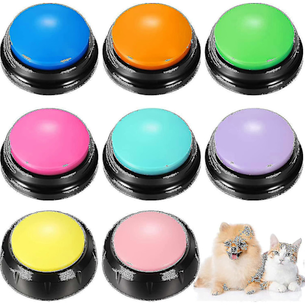 10 Fargede Stemmeopptaksknapper for Hunder, 30 Sekunders Opptakbare Hundeknapper, Hundekommunikasjonstrening, Snakk (1 stk) White