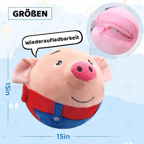 Aktiv Rörlig Plyschleksak för Husdjur, Interaktiv Kvittrande Rörlig Leksak för Hundar och Katter med Studsande Bollhamstrar Hamsters Bluetooth