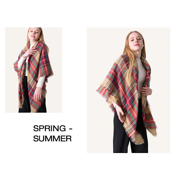 Rutiga Sjal Mjuk Varm Tartan Shawl Cape Pläd Scarves Mode Wrap