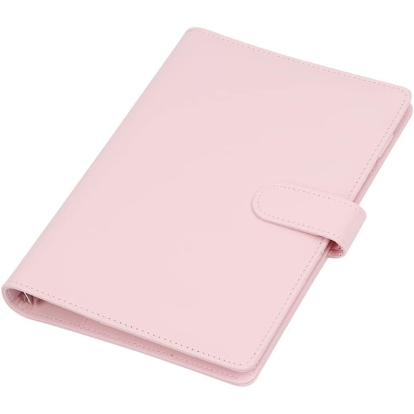 Läder A5 Ringpärm Planner Notebook Planner med magnetlås (Inre papper ingår ej) - Rosa Pink
