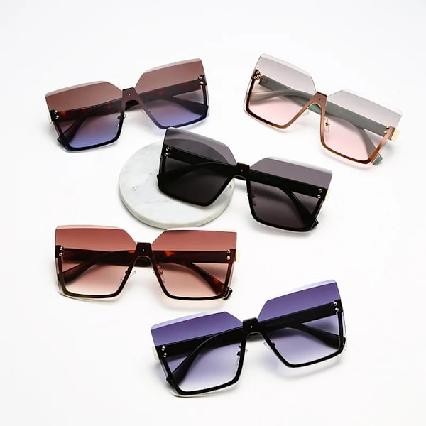 2024 Nye Ankomst Kvadratiske Rammeløse Designer Fashion Dame Solbriller C1 FASHION SUNGLASSES