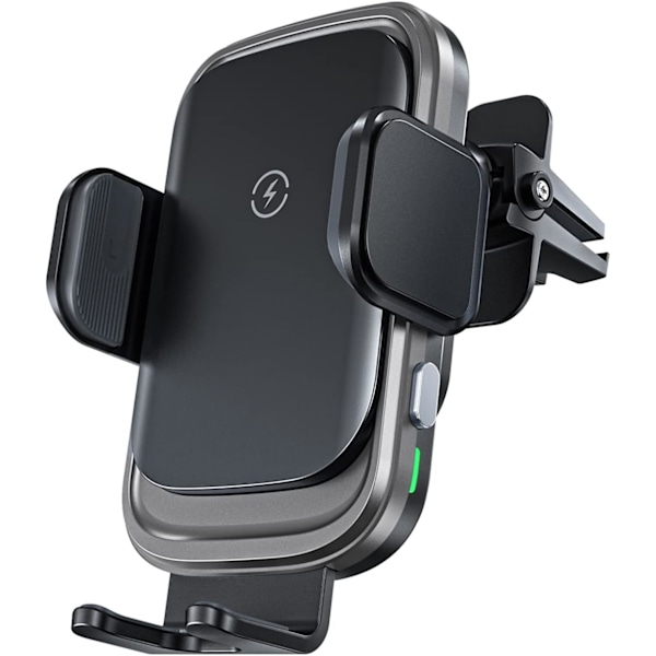 Trådløs billader, 15W automatisk klemmende billader, ventilasjonsfeste for iPhone 14/14 Pro/13/13 Pro /12/12 Pro/ 11/11 Pro/Xr/X(FQ)