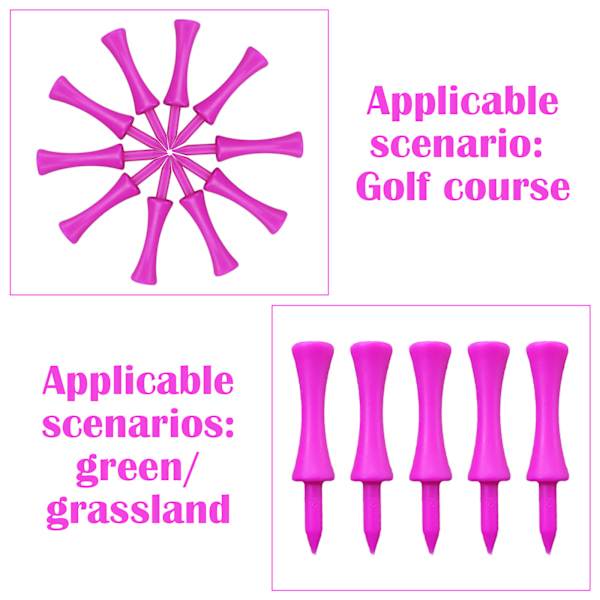Vaaleanpunaiset golftiit muovia 57 mm 100 kpl pitkät Castle Golf tiit 2-1/4 tuumaa