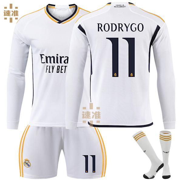 23-24 Real Madrid pitkähihainen jalkapallopaita nro 7 Vinicius 5 Bellingham 10 Modric numero 11 Number 11 S