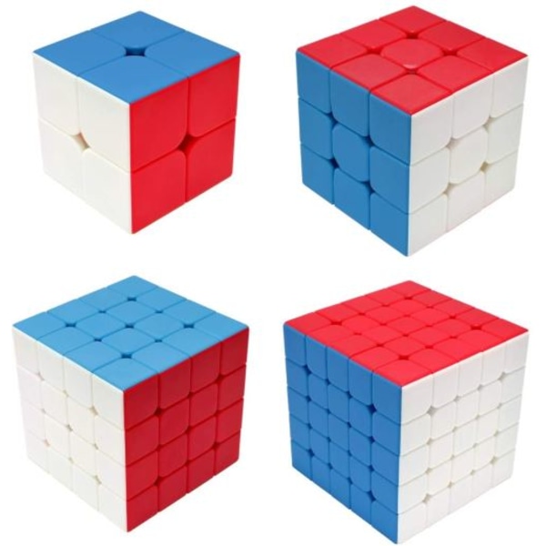 Maomaoyu Speed ​​Cube Sett 2x2 3x3x3 4x4x4 5x5x5 4-pakks Puslespill
