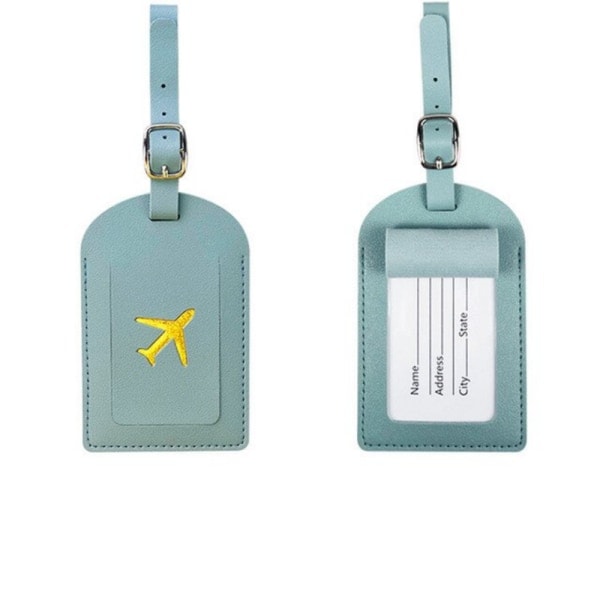 1 stk Kvinne/Mann PU Lær Bagasje Tag Koffert Identifikasjonsmerke White