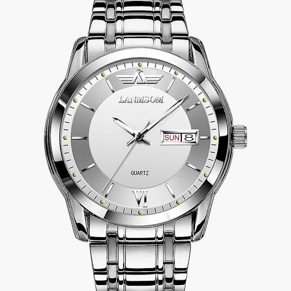 Herrklocka, ultratunn kvartsklocka, vattentät klocka W Men's l622 black with silver edge