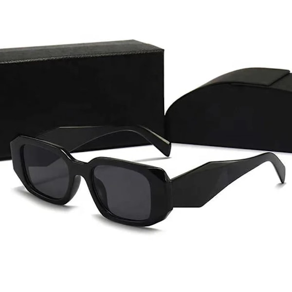 Topp 2024 nya lyxiga varumärkes pra dam designer solglasögon mode uv-skydd glasögon för män kvinna glas med förpackning Black with logo
